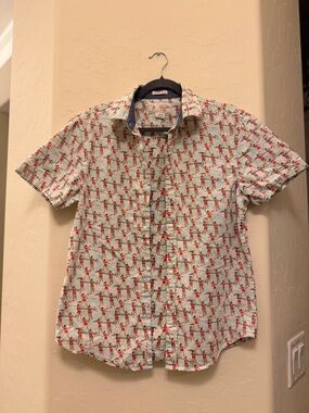 PENGUIN, Short-Sleeve Printed Button-Up Summer shirt with Patterns